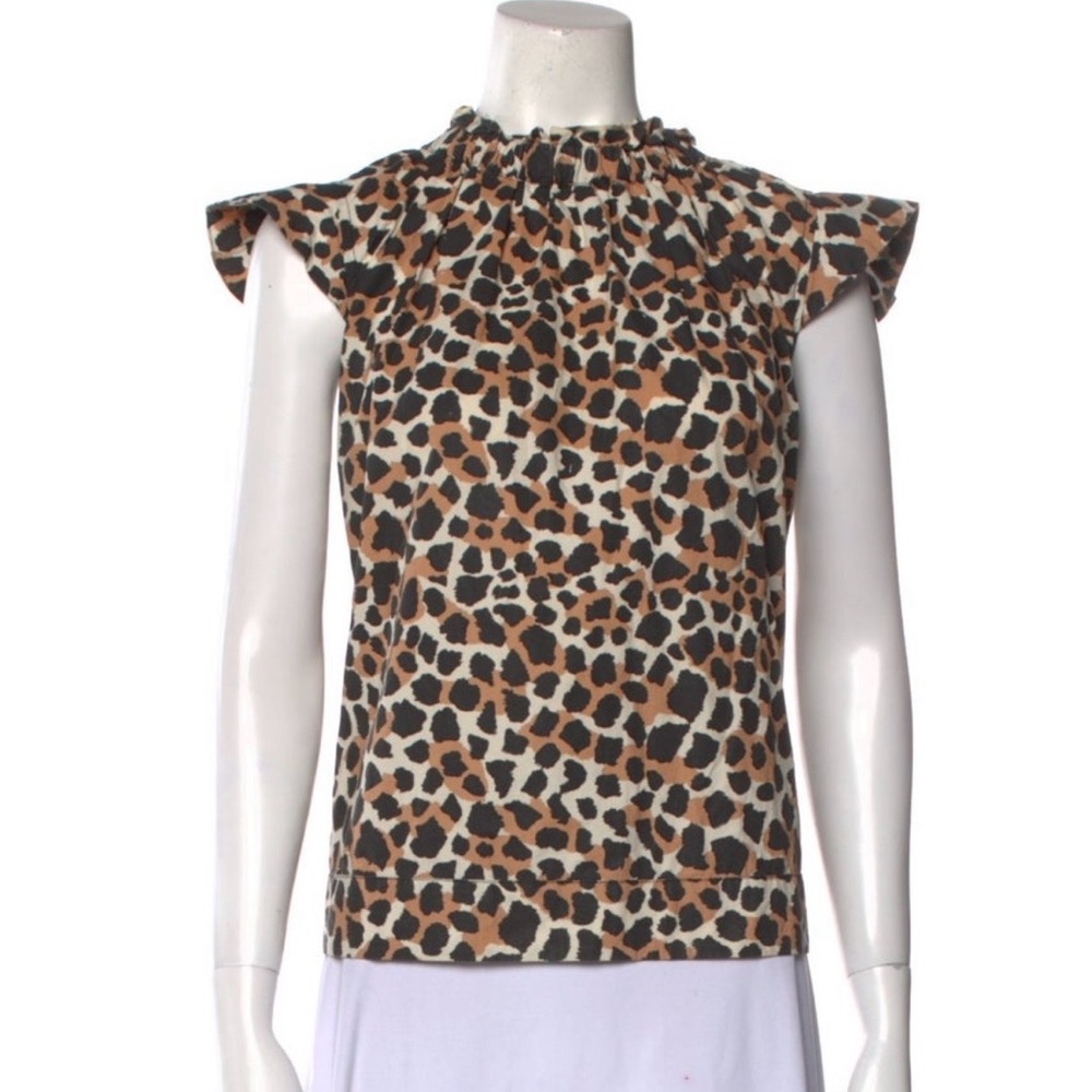 Sea New York Sleeveless Leopard Print Top - Tan & Black